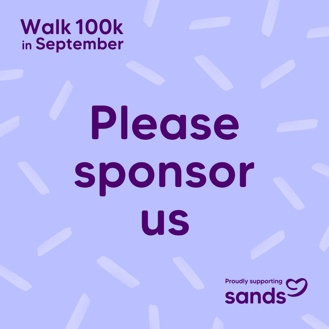 Please sponsor us badge - Walk 100k Sept 2026