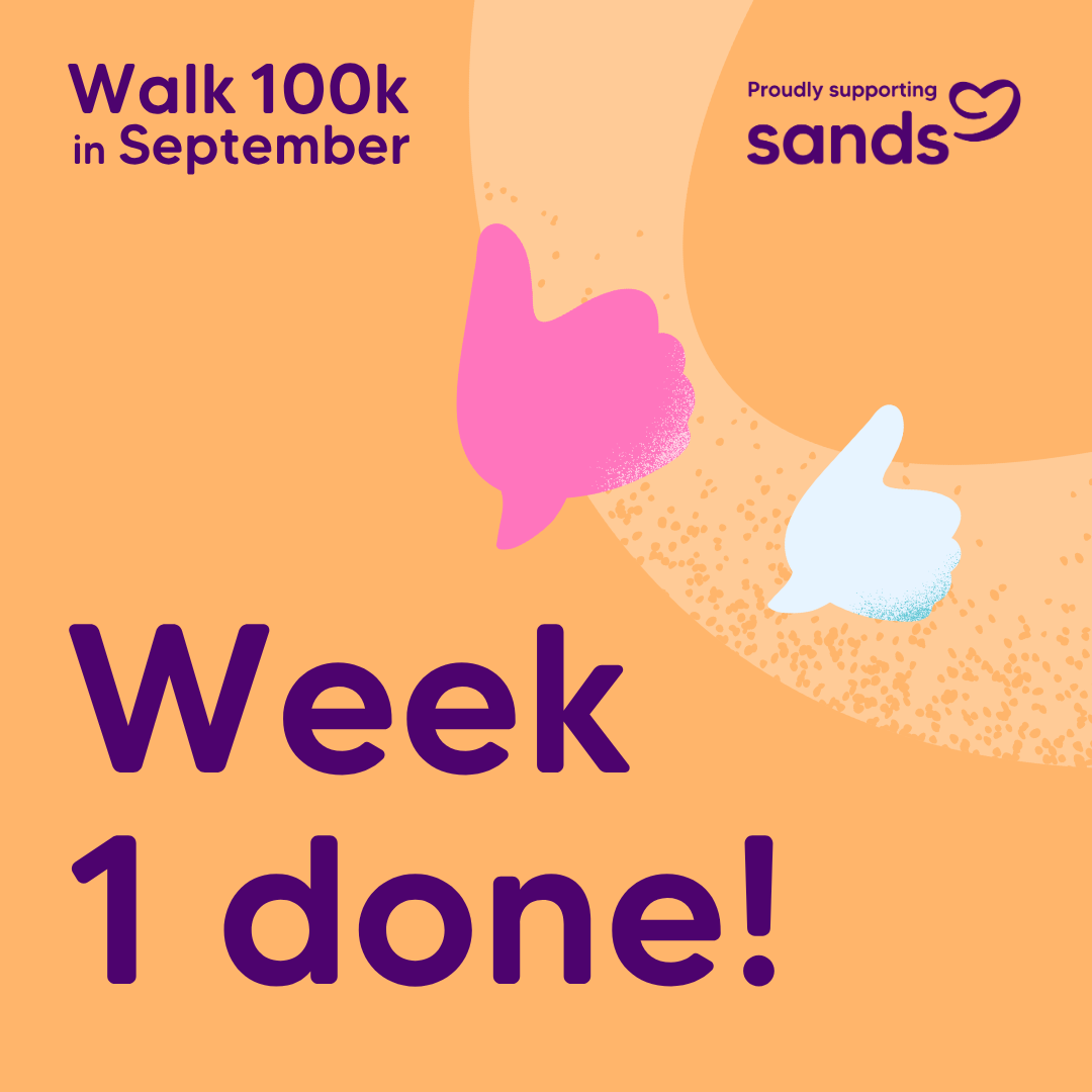 Week 1 done badge - Walk 100k Sept 2026