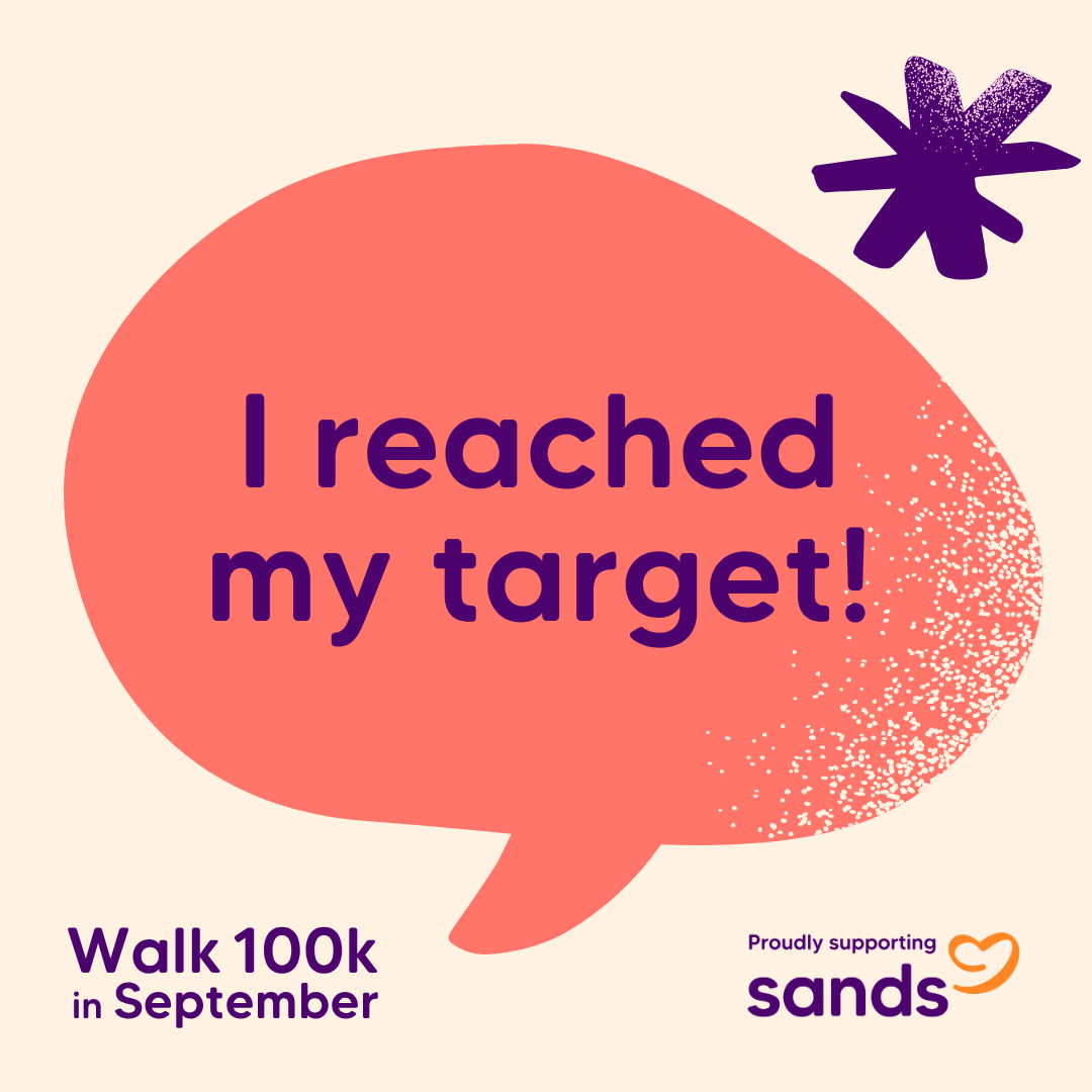 I reached my target badge - Walk 100k Sept 2026